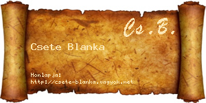 Csete Blanka névjegykártya